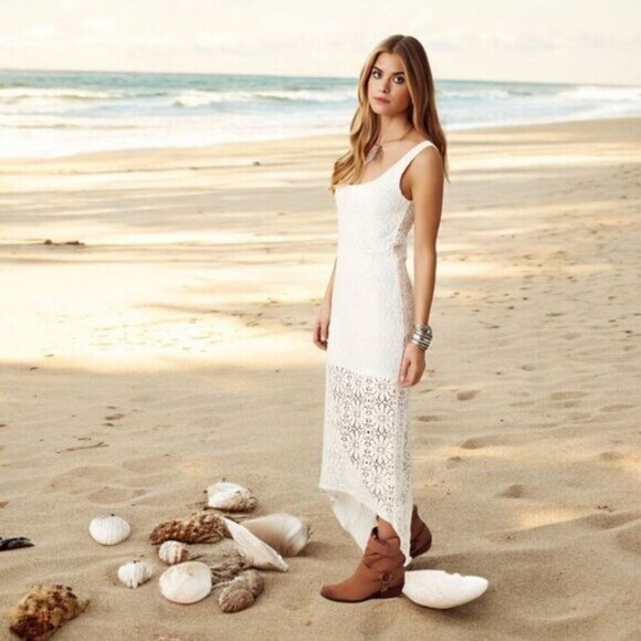 Jen’s Pirate Booty ✦ Wilde Sundress ✦ Casablanca White Crochet Lace Midi Sz XS - Picture 7 of 13